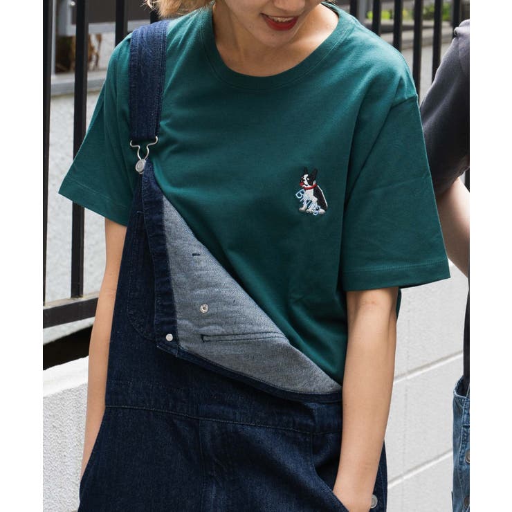 Dior ネイビー　 鷲刺繍 ポケットTシャツ 青牡丹刺繍Tシャツ7.1オンス(ネイビー/スミ色) | SHISHUMANIA