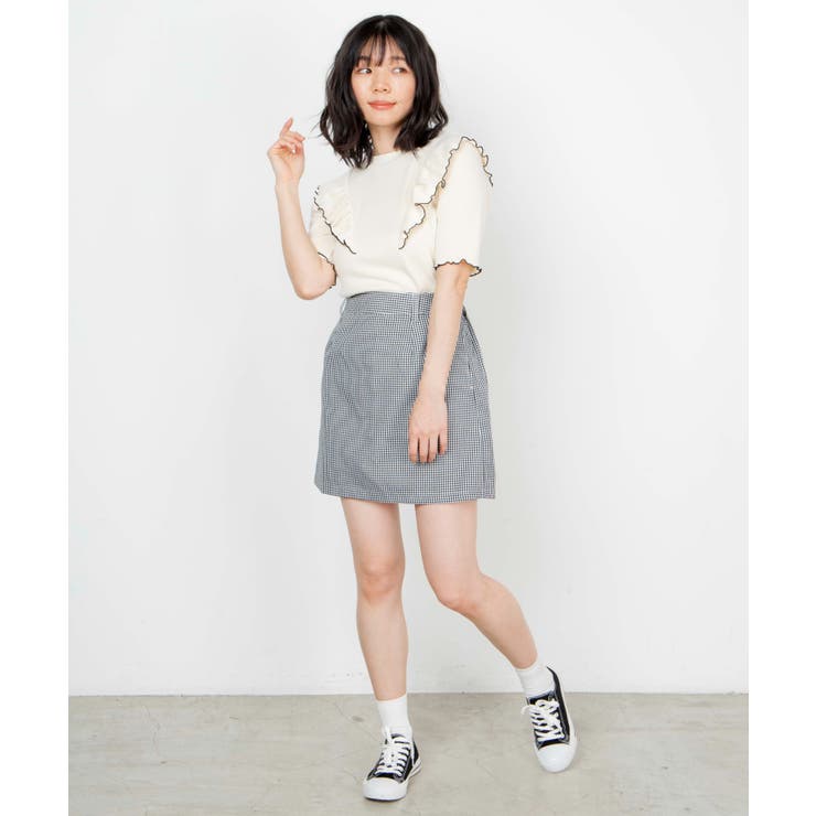 配色メロウフリルTシャツ[品番：WG010079099]｜WEGO【WOMEN  