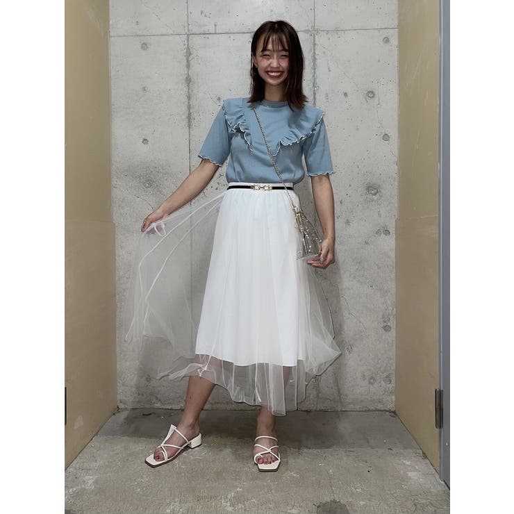 配色メロウフリルTシャツ[品番：WG010079099]｜WEGO【WOMEN  