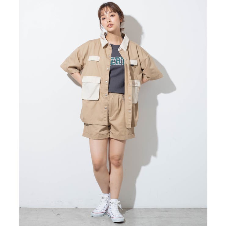 オーバーシルエットサファリシャツ[品番：WG010079817]｜WEGO【WOMEN