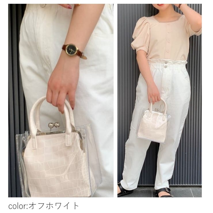 WEGO マルチハンドルがま口クリアショルダーバッグ