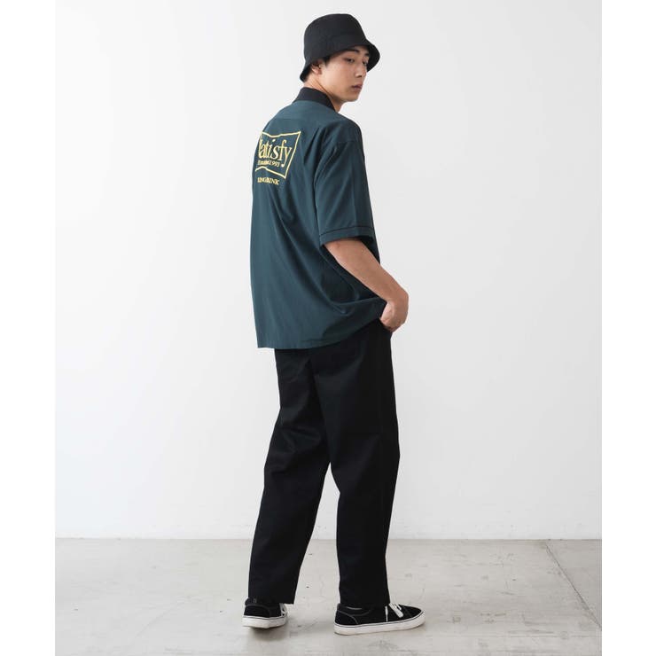ロゴ刺繍ボーリングシャツ(5分袖)[品番：WG010080471]｜WEGO