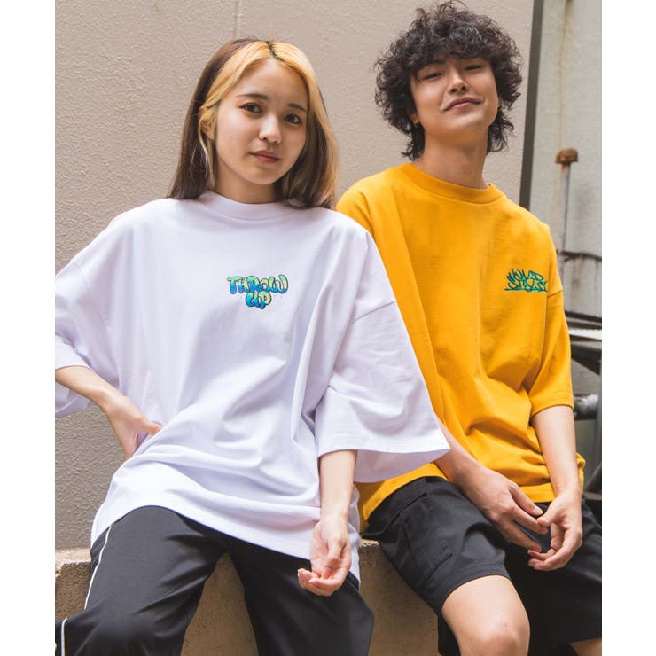 ヘビーウエイト グラフィティビックシルエット5分袖Tシャツ[品番