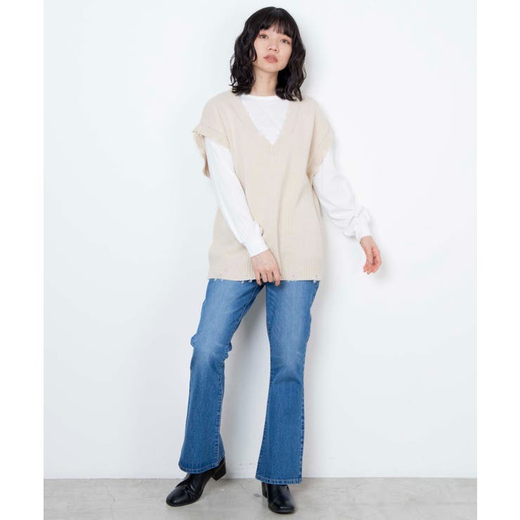 ダメージニットベストセットロンT  WE21SP02-L0007[品番：WG010078607]｜WEGO【WOMEN】（ウィゴー）のレディースファッション通販｜SHOPLIST（ショップリスト）