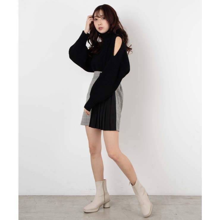 ベルト付きサイドプリーツスカート[品番：WG010078883]｜WEGO
