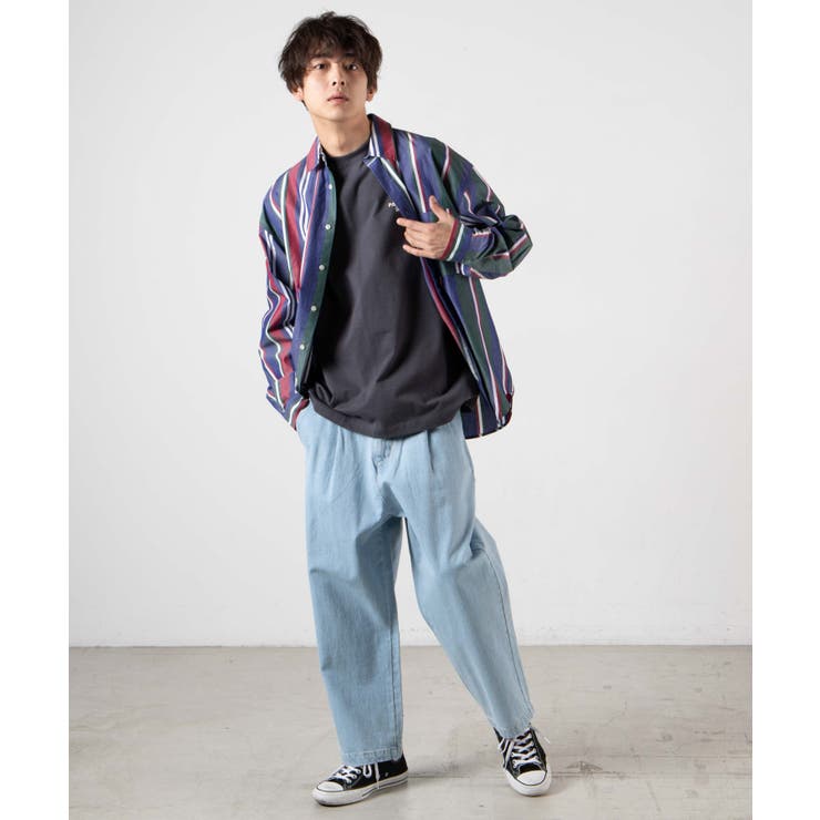 ストライプBIGシャツ [品番：WG010078509]｜WEGO【MEN