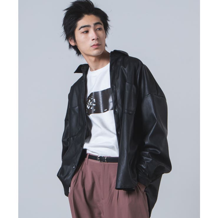 フェイクレザーBIGシャツ [品番：WG010078474]｜WEGO【MEN】（ウィゴー