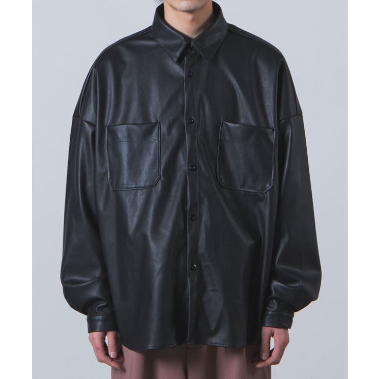 フェイクレザーBIGシャツ [品番：WG010078474]｜WEGO【MEN】（ウィゴー
