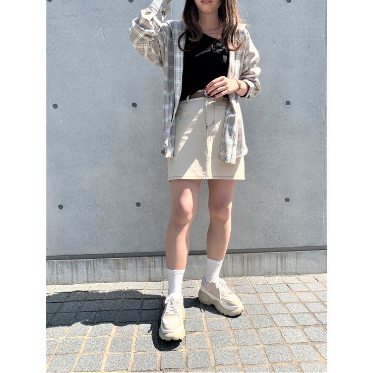 アシメタンクsetチェックBIGシャツ  | WEGO【WOMEN】 | 詳細画像4 