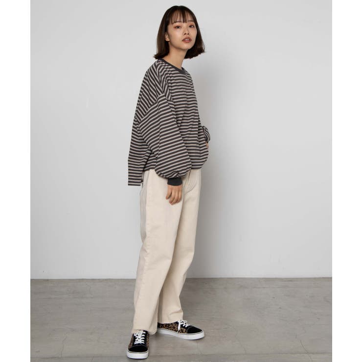 だぼそでボーダースウェット 韓国  韓国ファッション[品番：WG010077433]｜WEGO【WOMEN】（ウィゴー）のレディースファッション通販｜SHOPLIST（ショップリスト）