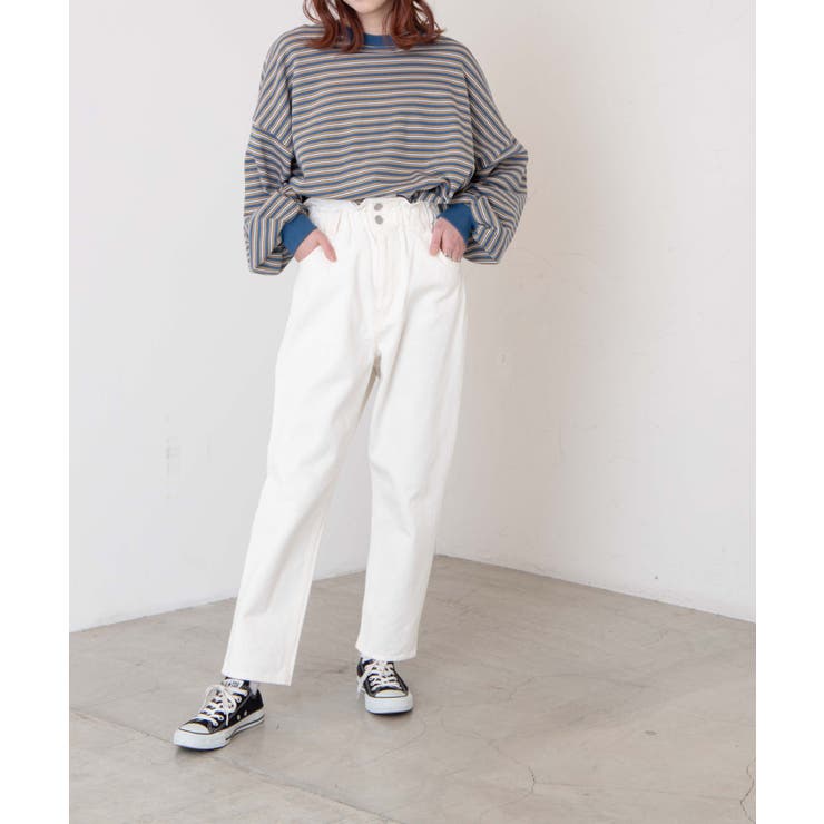 だぼそでボーダースウェット 韓国  韓国ファッション[品番：WG010077433]｜WEGO【WOMEN】（ウィゴー）のレディースファッション通販｜SHOPLIST（ショップリスト）