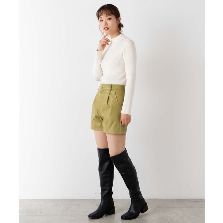 フェイクレザーショートパンツ WE21SP12-L0020[品番：WG010077833