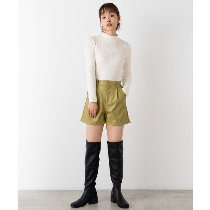 フェイクレザーショートパンツ WE21SP12-L0020[品番：WG010077833