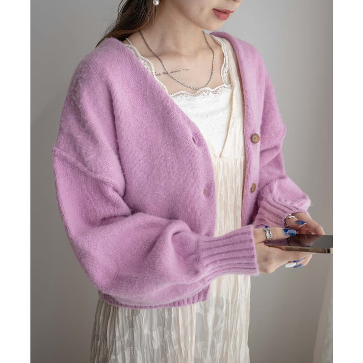 2WAYモヘアライクショートカーディガン 韓国  韓国ファッション[品番：WG010082553]｜WEGO【WOMEN】（ウィゴー）のレディースファッション通販｜SHOPLIST（ショップリスト）