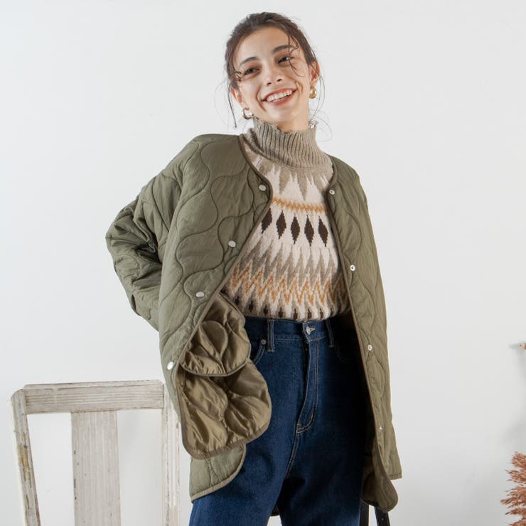 ノーカラーキルティングミドルコート[品番：WG010082554]｜WEGO【WOMEN】（ウィゴー ）のレディースファッション通販｜SHOPLIST（ショップリスト）