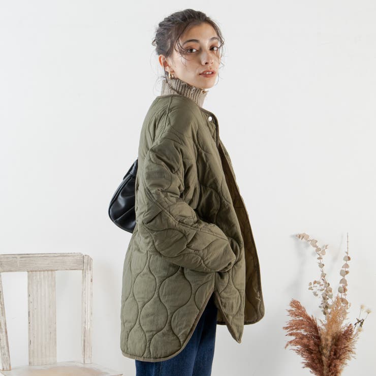 ノーカラーキルティングミドルコート[品番：WG010082554]｜WEGO