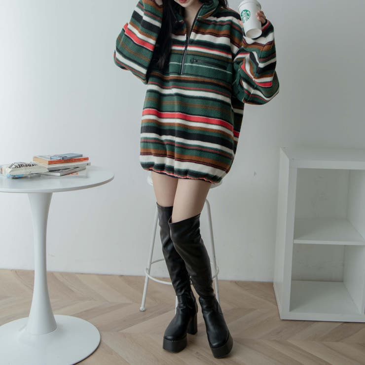 フリースハーフジッププルオーバー レディース ユニセックス[品番