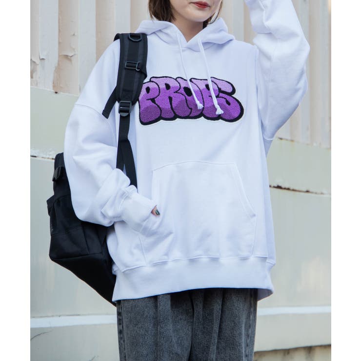 ホワイトその他 | ヘビーウエイト グラフィティプルパーカー 秋 | WEGO【WOMEN】