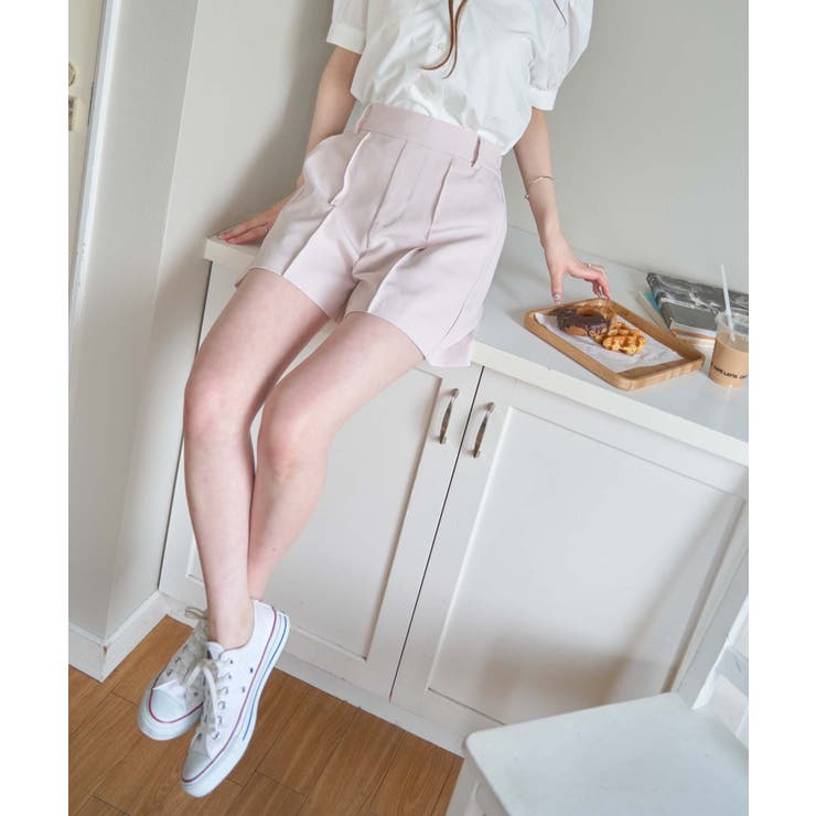 ピンタックショートパンツ レディース オールシーズン[品番