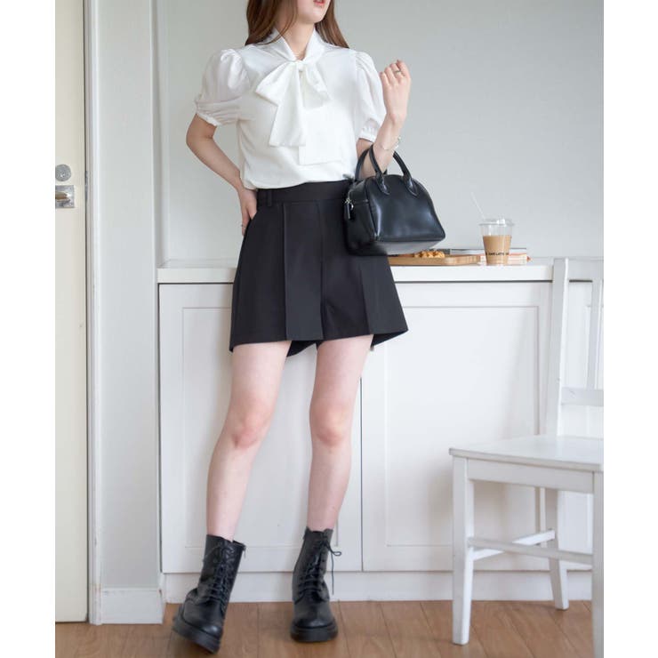 ピンタックショートパンツ レディース オールシーズン[品番
