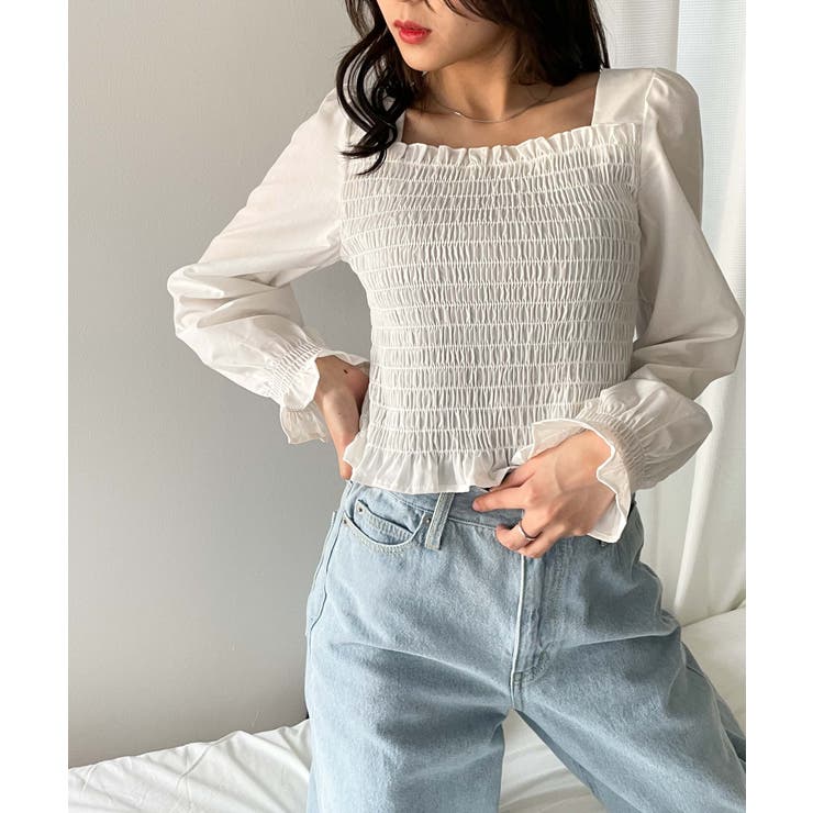 シャーリングスクエアネックブラウス レディース 夏 品番 Wg Wego Women ウィゴー のレディース ファッション通販 Shoplist ショップリスト