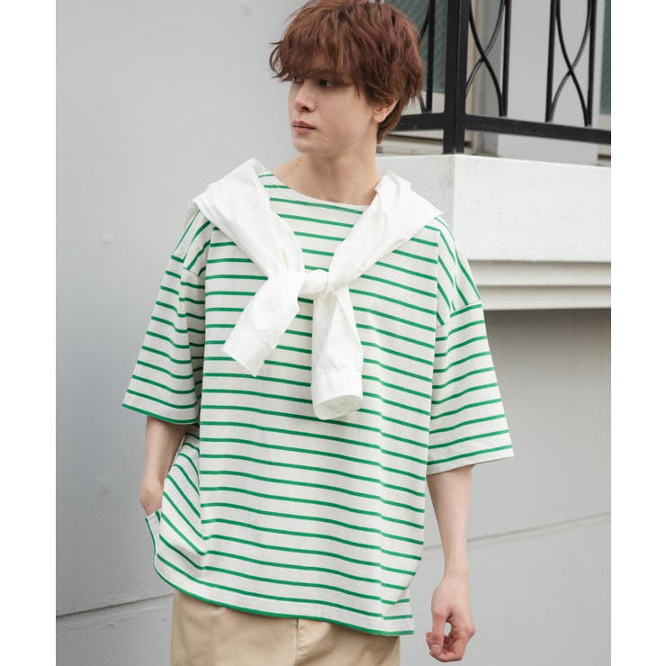 バスクボーダーBIGTシャツ ユニセックス レディース[品番