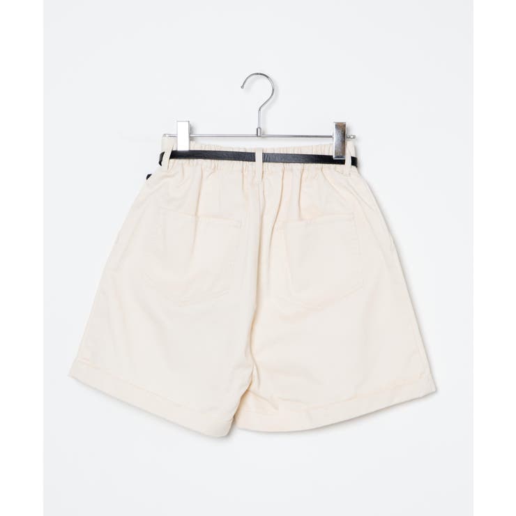 ベルト付きタックショートパンツ レディース オールシーズン