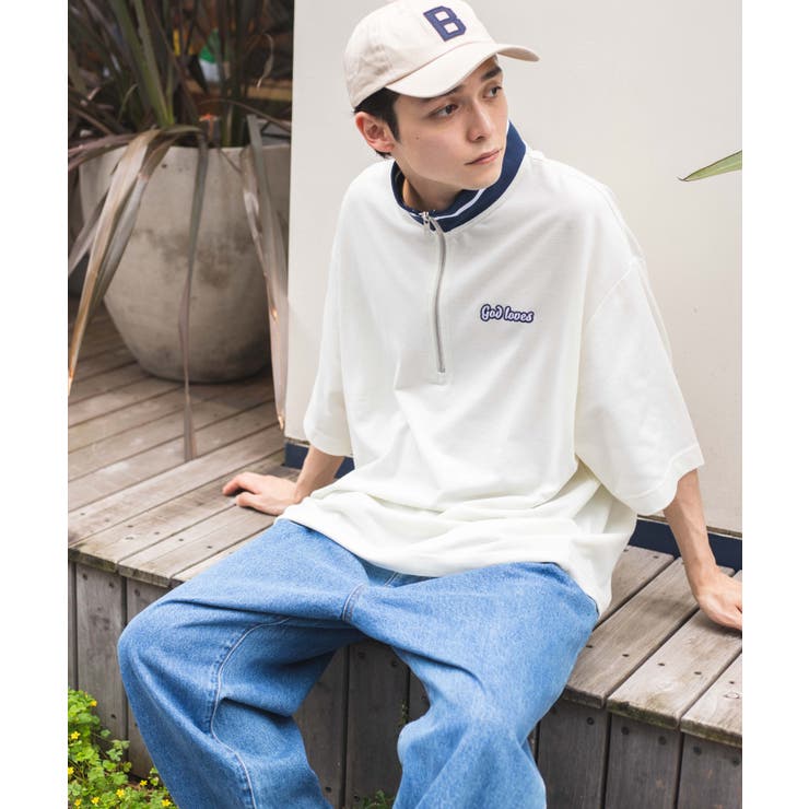 スタンドハーフZIPワンポイントT メンズ  ユニセックス[品番：WG010084365]｜WEGO【MEN】（ウィゴー）のメンズファッション通販｜SHOPLIST（ショップリスト）