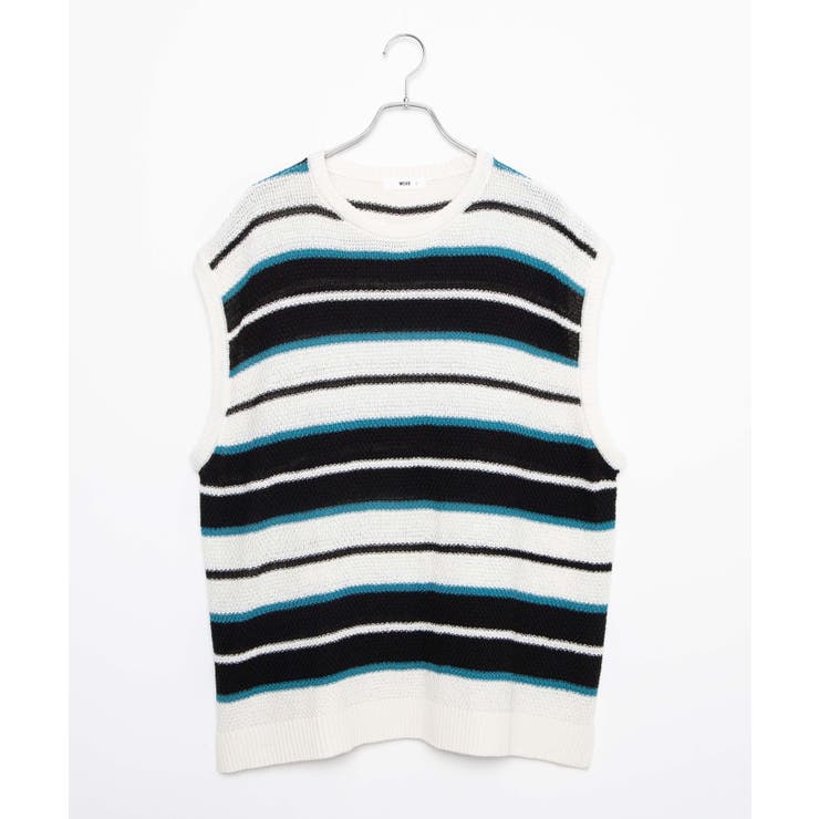 ★韓国の人気★【WOOALONG】★Stripe over fit knit ves.t★ ☆TWS ハンジン 着用！！【WOOALONG】Scassi knit hood zip-up