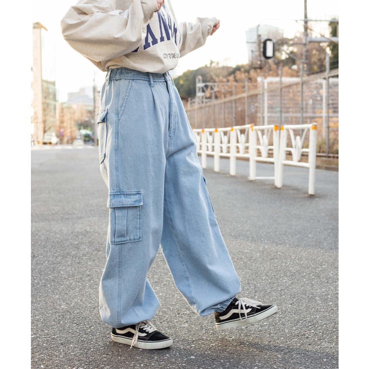 ハイウエストデニムカーゴポケットパンツ[品番：WG010083765]｜WEGO
