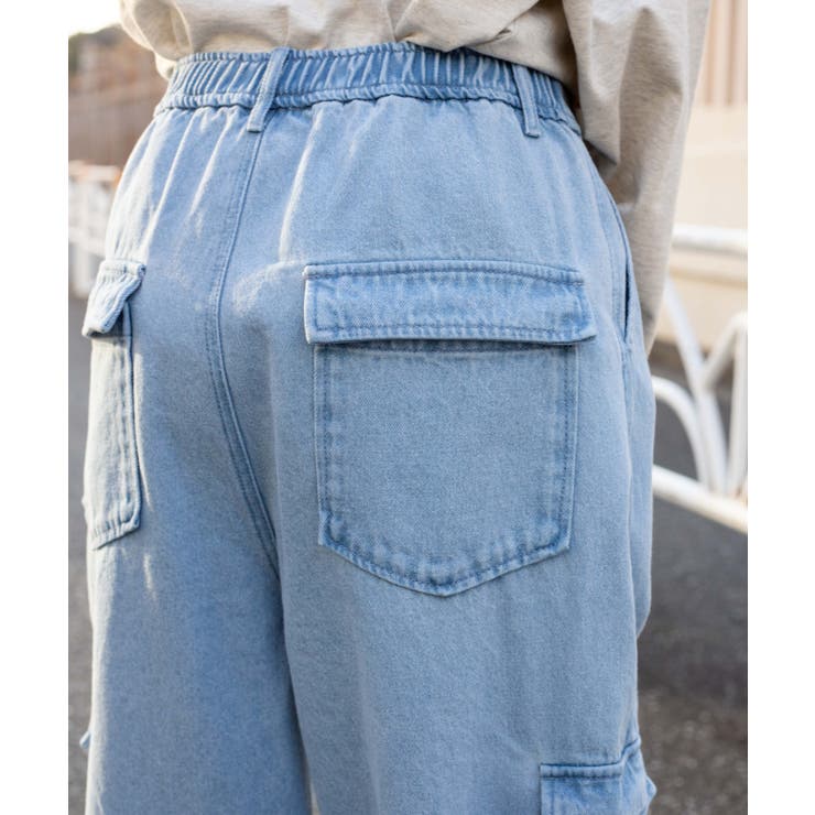 ハイウエストデニムカーゴポケットパンツ[品番：WG010083765]｜WEGO