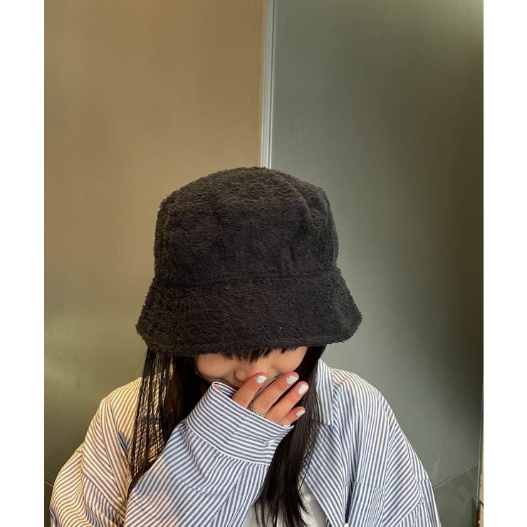 韓国 ツイード チェック柄 レディース 帽子 黒色 バケット ハット きれいめ - 4