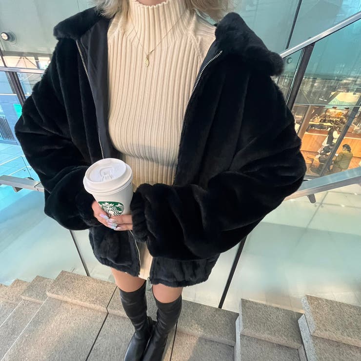 フェイクファーブルゾン 韓国 韓国ファッション[品番：WG010085365