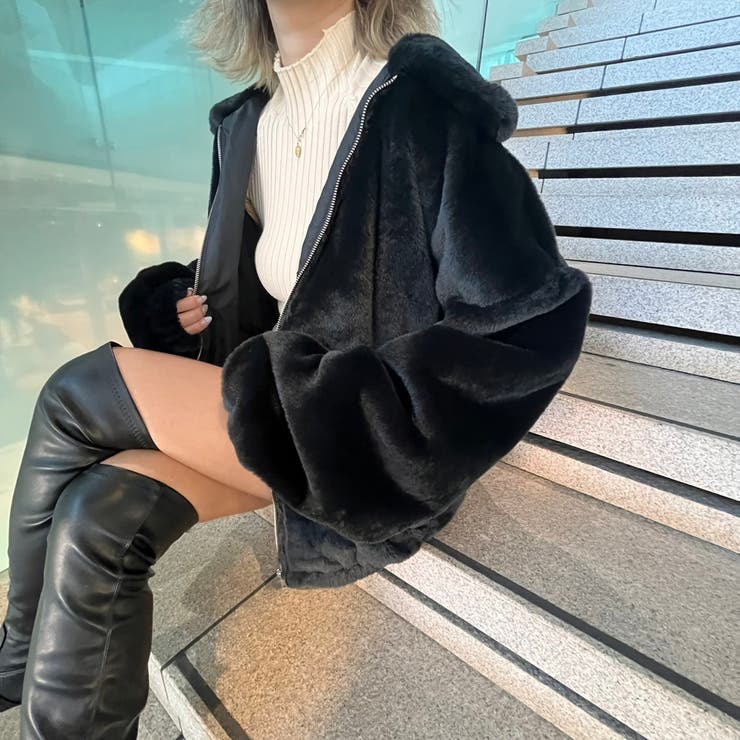 フェイクファー ブルゾン アウター フェミニン 韓国 r2-399 フェイクファー ブルゾン アウター フェミニン 韓国 r2-399