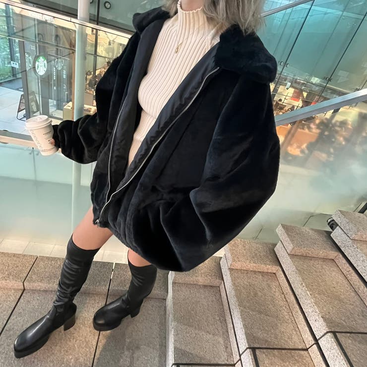 フェイクファーブルゾン 韓国 韓国ファッション[品番：WG010085365