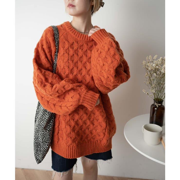 ケーブルドルマンBIGセーター レディース 秋 | WEGO【WOMEN】 | 詳細画像23 