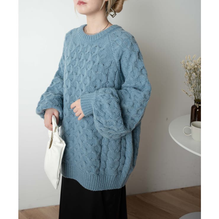 ケーブルドルマンBIGセーター レディース 秋 | WEGO【WOMEN】 | 詳細画像3 