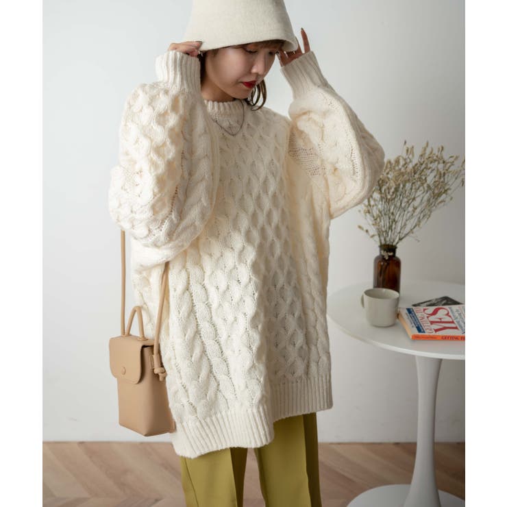 ケーブルドルマンBIGセーター レディース 秋 | WEGO【WOMEN】 | 詳細画像30 