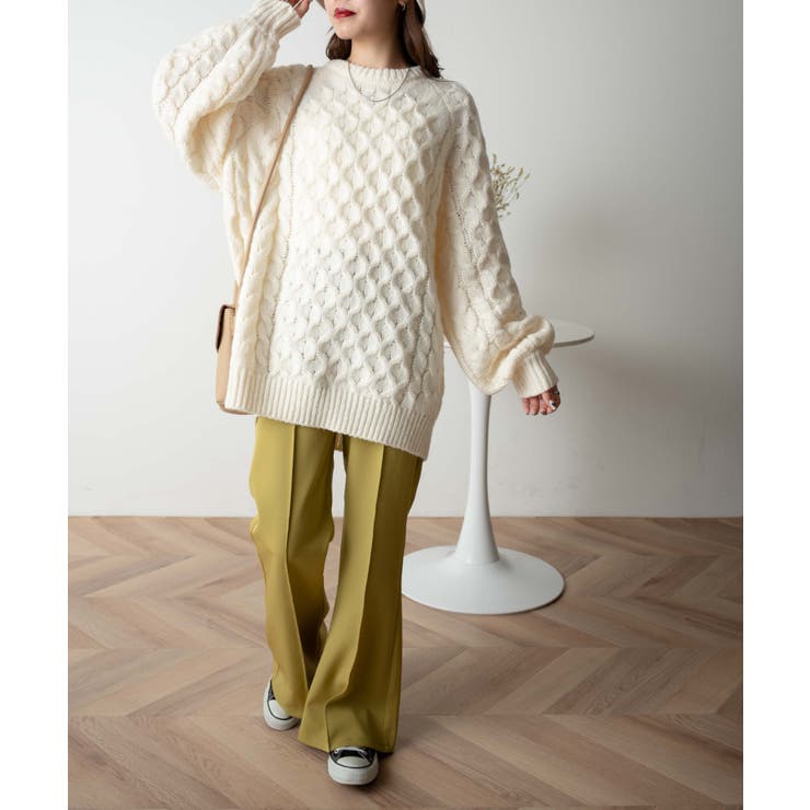 ケーブルドルマンBIGセーター レディース 秋 | WEGO【WOMEN】 | 詳細画像32 