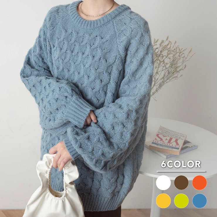 ケーブルドルマンBIGセーター レディース 秋 | WEGO【WOMEN】 | 詳細画像1 