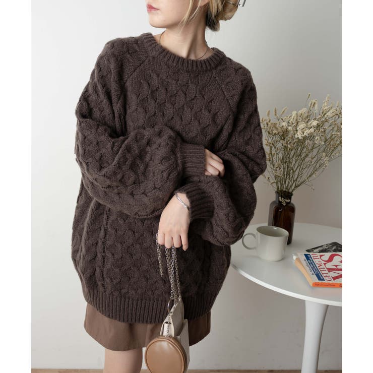 ケーブルドルマンBIGセーター レディース 秋 | WEGO【WOMEN】 | 詳細画像8 