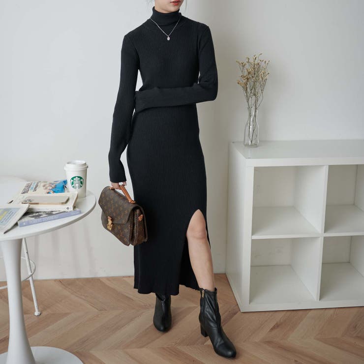 【WEB限定】ディープスリットタイトリブニットワンピース 秋 冬 | WEGO【WOMEN】 | 詳細画像19 