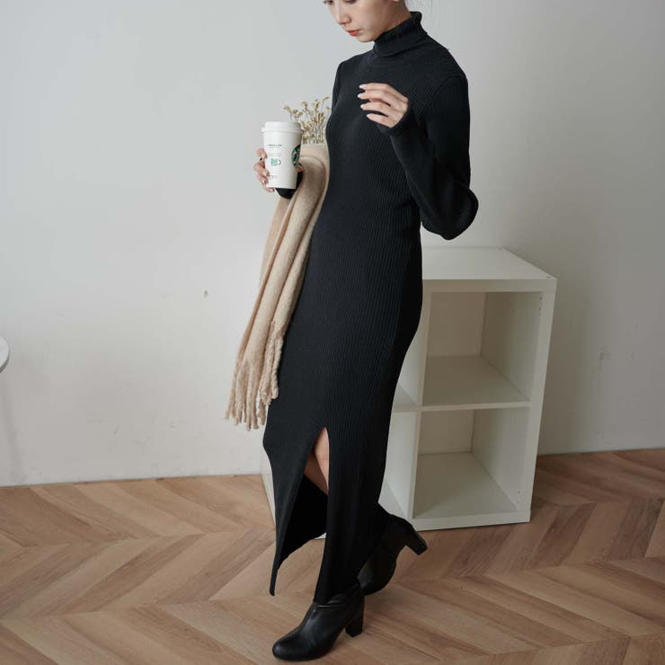 【WEB限定】ディープスリットタイトリブニットワンピース 秋 冬 | WEGO【WOMEN】 | 詳細画像22 