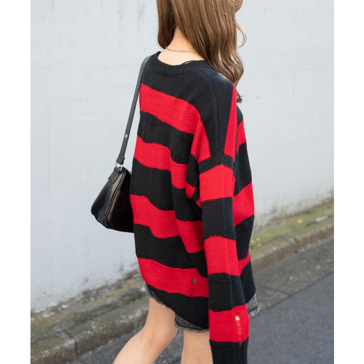 ダメージルーズボーダーニット 地雷系 韓国 | WEGO【WOMEN】 | 詳細画像20 