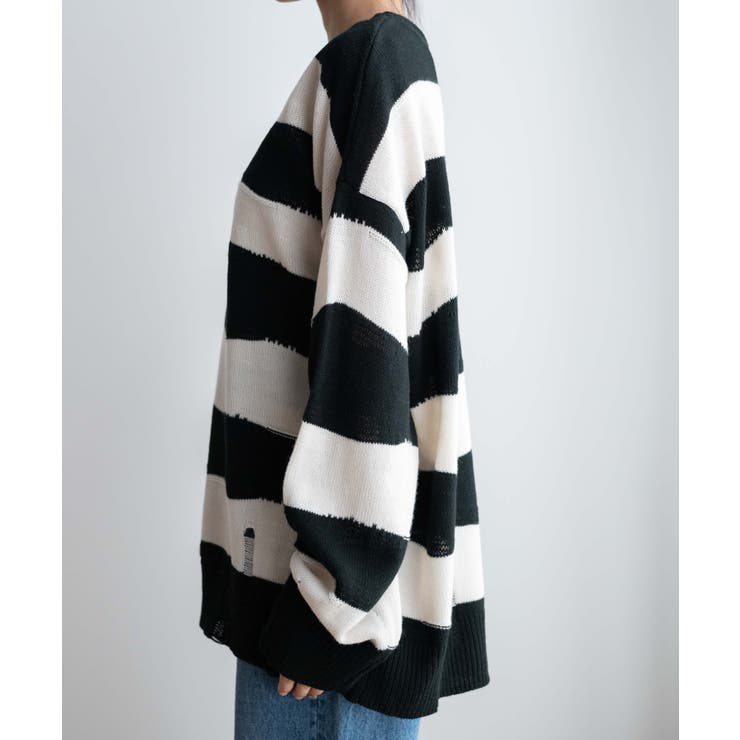 ダメージルーズボーダーニット 地雷系 韓国 | WEGO【WOMEN】 | 詳細画像22 