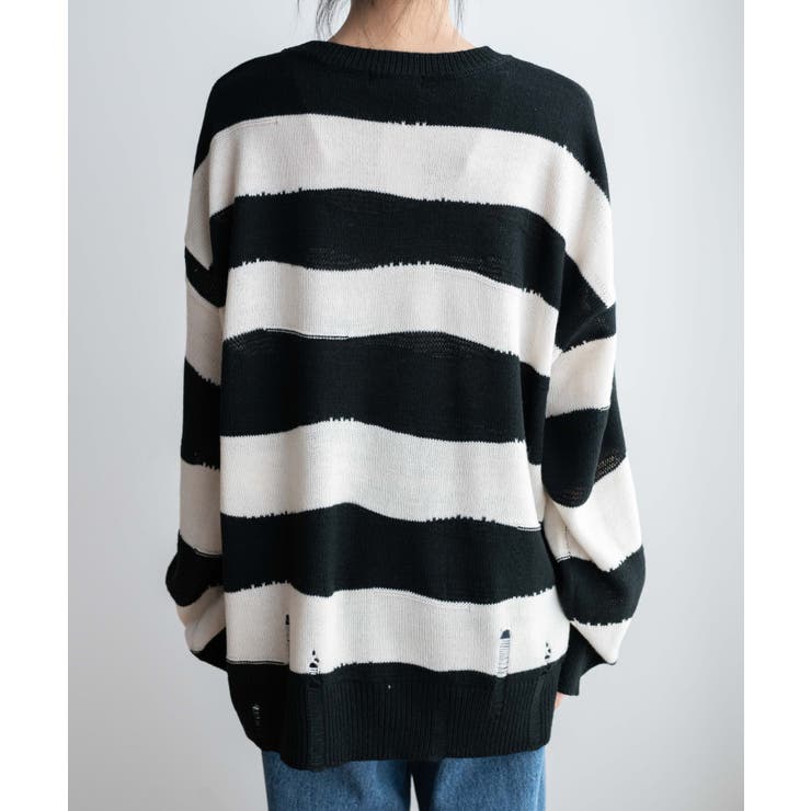 ダメージルーズボーダーニット 地雷系 韓国 | WEGO【WOMEN】 | 詳細画像23 