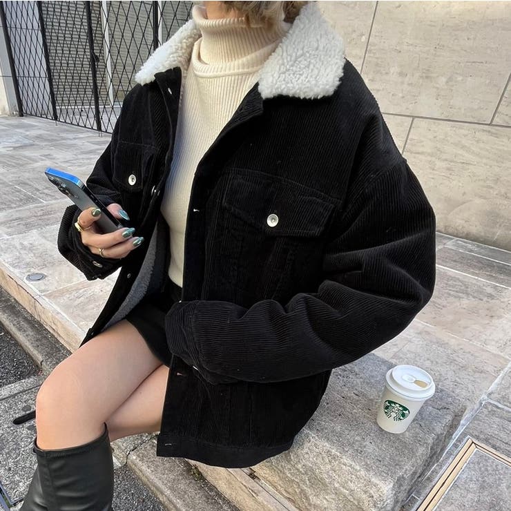 コーデュロイ ボアBIGジャケット 韓国[品番：WG010086462]｜WEGO