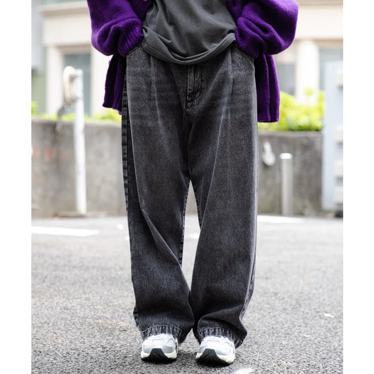 ブラックその他 | スケーターズ タックワイドデニムパンツ メンズ | WEGO【MEN】