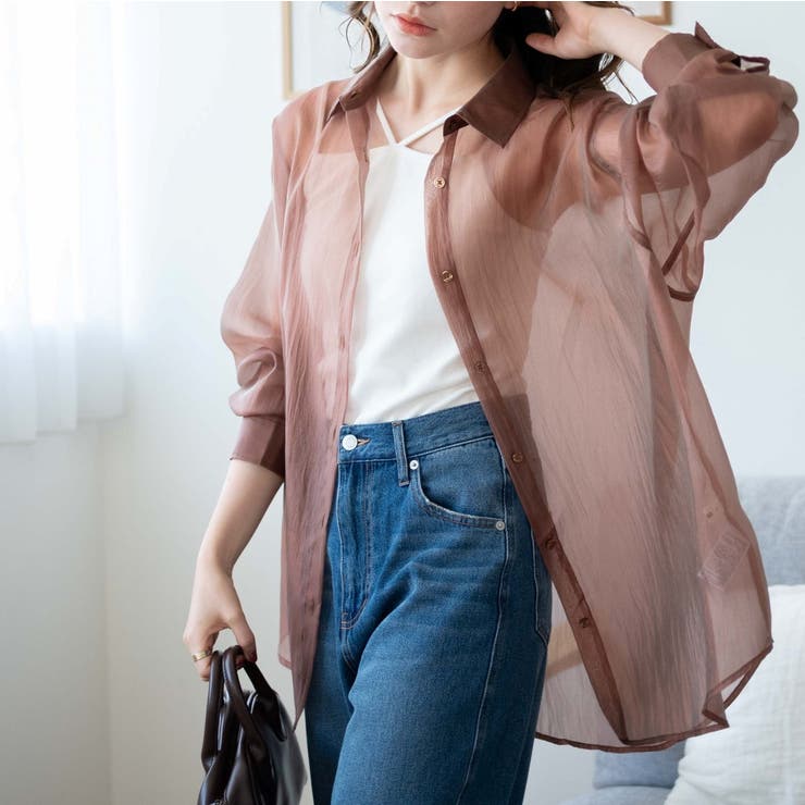 シアーシャツ グロッシーシアーシャツ 長袖[品番：WG010088636]｜WEGO