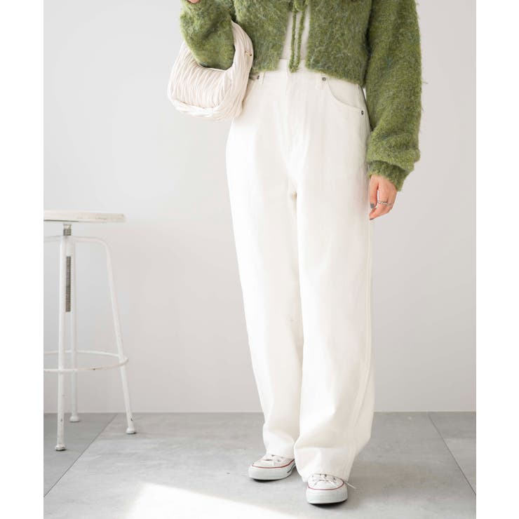 ホワイト | ルーズストレートデニムパンツ レディース 秋 | WEGO【WOMEN】